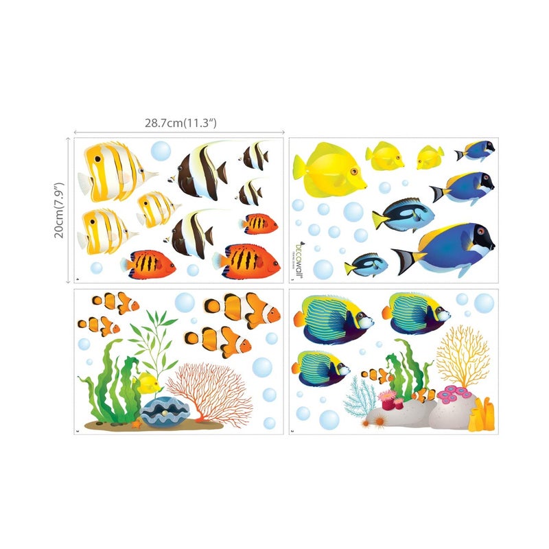 DECOWALL DS-8035 Coral Reef Fish Kids Wall Stickers Wall Decals Peel and Stick Removable Wall Stickers for Kids Nursery Bedroom Living Room (Small) d?cor - Image 5